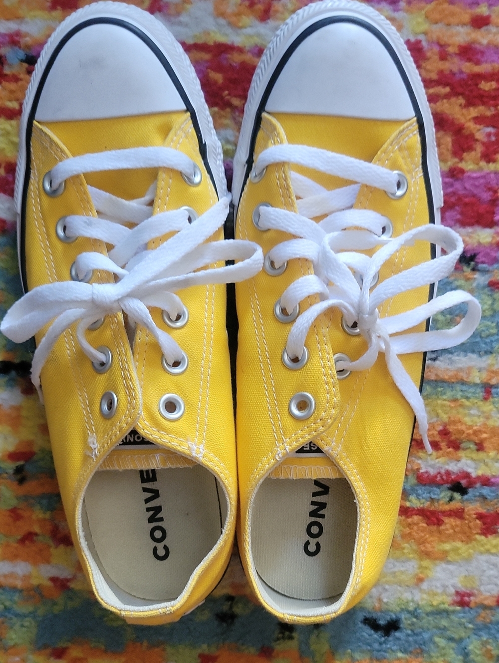 Converse Womens Yellow Low-Top Canvas Sneakers